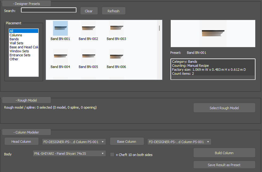 Smart-column preset controls — Fargah Design Toolkit