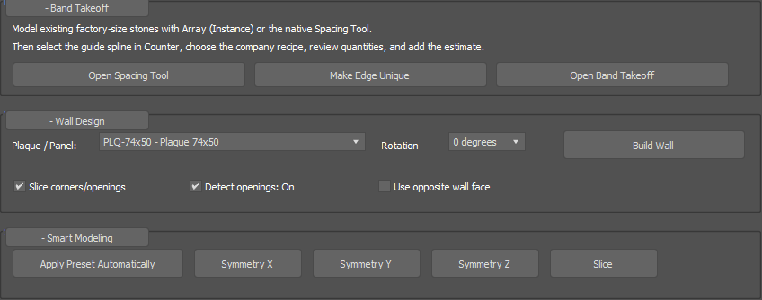 Wall composition and takeoff controls — Fargah Design Toolkit